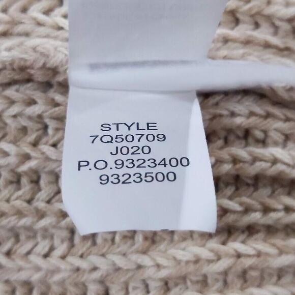 Lucky Brand Open Cardigan Women 1X Beige Knit Raglan Long Sleeve Pockets Q17 - Picture 14 of 16